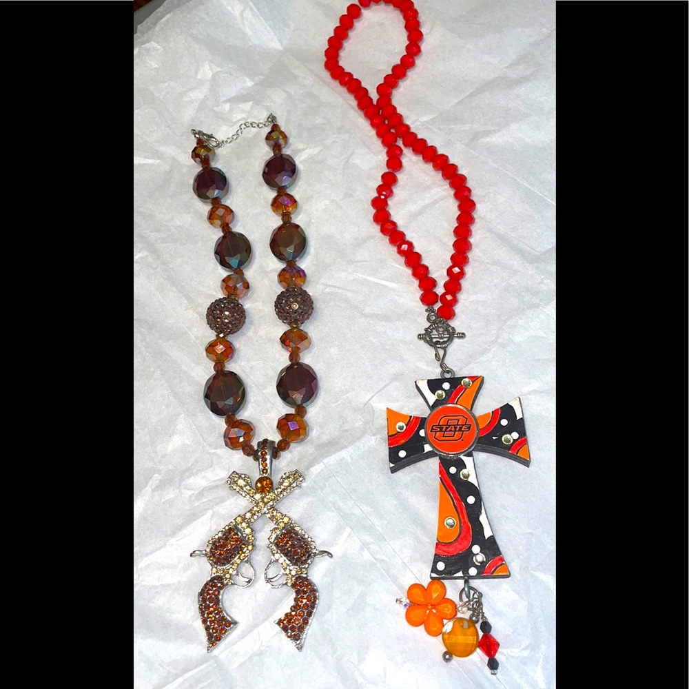 Set of Osu Cowboys necklaces